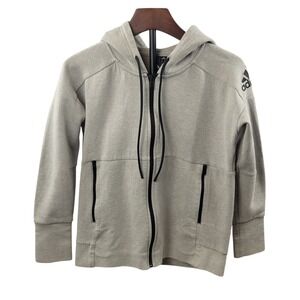 Adidas Jacket Womens XS Sport ID Stadium Lightweight Athletic Hoodie Gray‎
